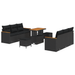 Set canapele grădină vidaXL 9 piese cu perne Negru Ratan polimeric Acacia - WALTI WALTI