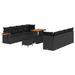 Set canapea grădină vidaXL 11 piese cu perne, Rattan Policarbonat negru - WALTI WALTI