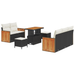 Set de Canapele de Grădină vidaXL 8 Piese cu Perne Negru Poliratan Acacia - WALTI WALTI