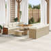 Set de 11 Piese pentru Sofa de Grădină cu Perne Bej Ratan Poliesteric Acacia - WALTI WALTI