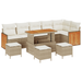 Set Sofa Grădină vidaXL 10 Piese cu Pernițe Bej Poliratan Acacia - WALTI WALTI