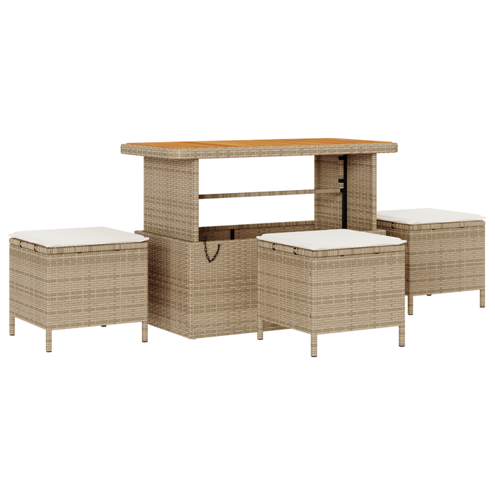 Set Sofa Grădină vidaXL 10 Piese cu Pernițe Bej Poliratan Acacia - WALTI WALTI