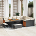 Set de canapele pentru grădină vidaXL 12 piese cu perne Negru Rattan polimer Acacia - WALTI WALTI