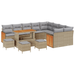 Set canapea vidaXL 13 piese Bej Poliratan Acacia - WALTI WALTI