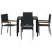 Set de dining pentru grădină vidaXL 5 piese Negru Poliratan - WALTI WALTI