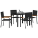 Set de dining pentru grădină vidaXL 5 piese Negru Poliratan - WALTI WALTI