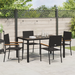 Set Dining Grădină vidaXL 5 Piese Negru Poliratan - WALTI WALTI