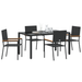 Set Dining Grădină vidaXL 5 Piese Negru Poliratan - WALTI WALTI