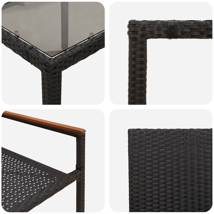 Set dining grădină vidaXL 7 piese negru ratan polimeric - WALTI WALTI