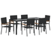 Set dining grădină vidaXL 7 piese negru ratan polimeric - WALTI WALTI