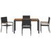 Set de dining pentru grădină vidaXL cu 5 piese Poliratan negru - WALTI WALTI