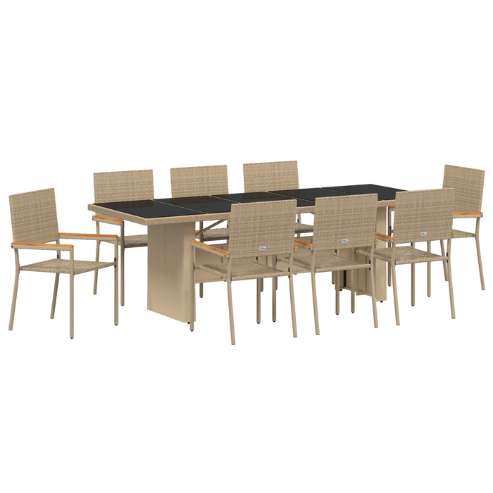 Set mobilier de grădină, 9 piese, bej, poliratan - WALTI WALTI