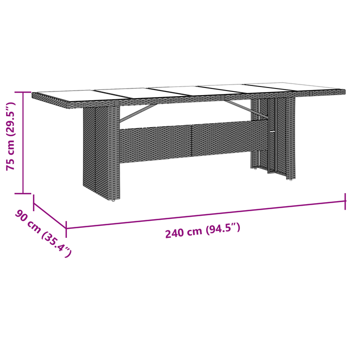 Set mobilier de grădină, 11 piese, bej, poliratan - WALTI WALTI