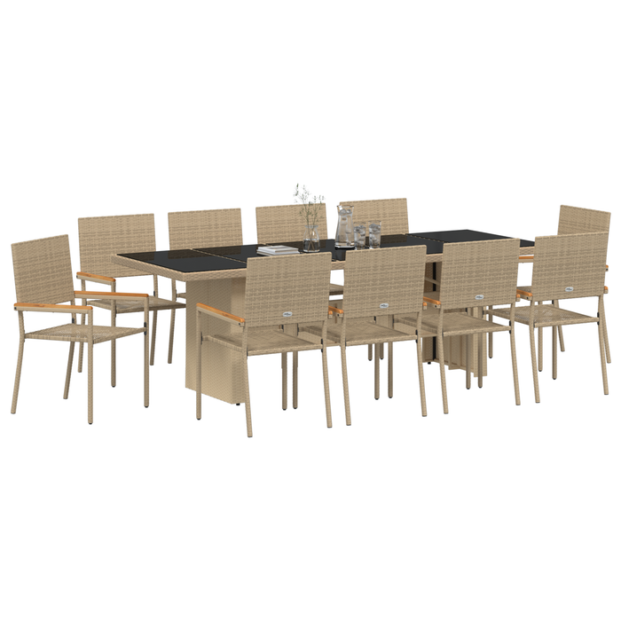 Set mobilier de grădină, 11 piese, bej, poliratan - WALTI WALTI