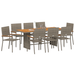 Set mese grădină vidaXL 9 piese Gri Poliratan, Scaune grădină stivuibile vidaXL cu perne 2 buc Gri Poliratan - WALTI WALTI