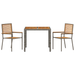 Set de dining pentru grădină vidaXL 3 piese gri poliratan acacia - WALTI WALTI