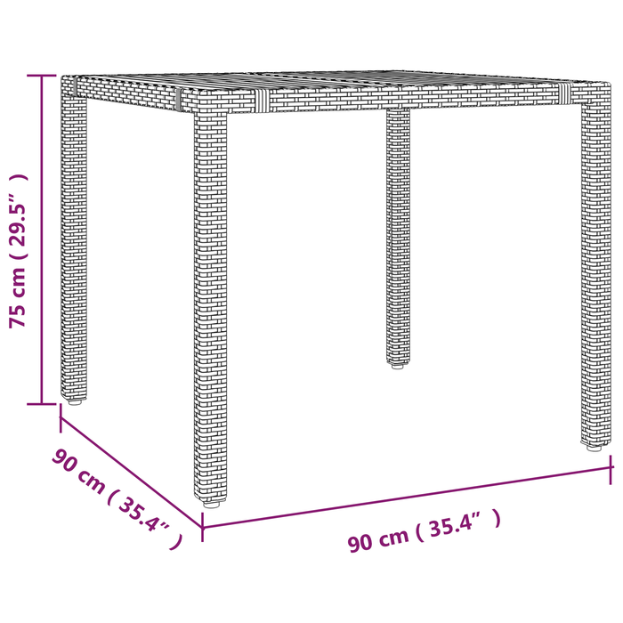 Set de dining pentru grădină vidaXL 3 piese gri poliratan acacia - WALTI WALTI
