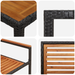 Set Masă Grădină vidaXL 7 Piese Negru Poly Rattan Acacia - WALTI WALTI