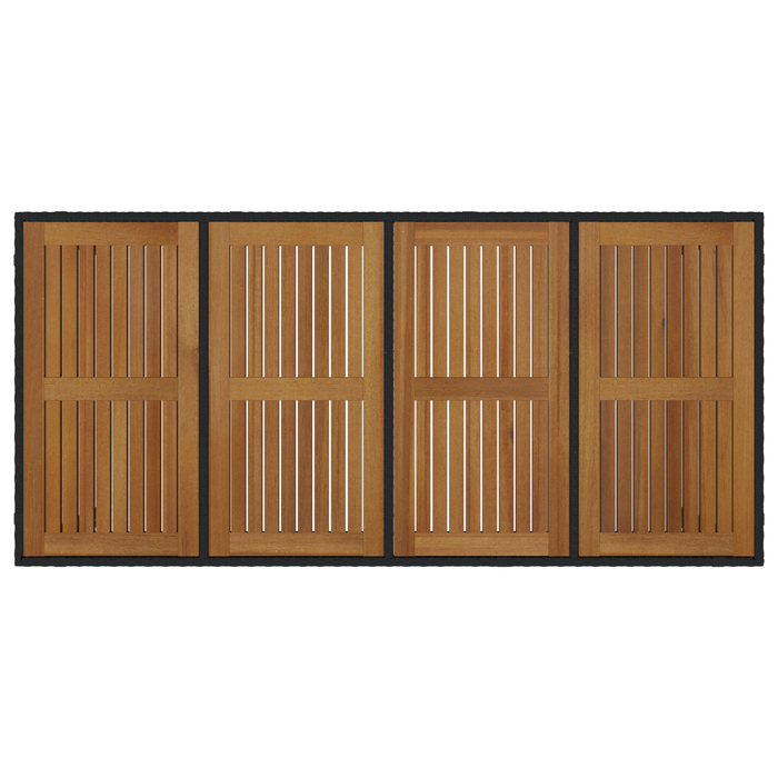 Set de Dining pentru Grădină vidaXL cu 9 Piese Negru Poly Rattan Acacia - WALTI WALTI
