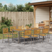 Set de Masă pentru Grădină vidaXL cu 9 Piese Gri Rattan Polimeric Acacia - WALTI WALTI