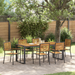 Set Dining Grădină vidaXL 7 Piese Negru Poly Rattan Acacia - WALTI WALTI