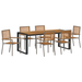 Set de dining pentru grădină vidaXL 7 piese Gri Poliratan Acacia - WALTI WALTI
