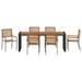 Set de dining pentru grădină vidaXL 7 piese Gri Poliratan Acacia - WALTI WALTI
