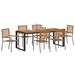 Set de dining pentru grădină vidaXL 7 piese Gri Poliratan Acacia - WALTI WALTI