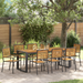 Set Masa Gradina vidaXL 9 Piese Negru Poly Rattan Acacia - WALTI WALTI