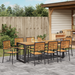 Set Masa Gradina vidaXL 9 Piese Negru Poly Rattan Acacia - WALTI WALTI