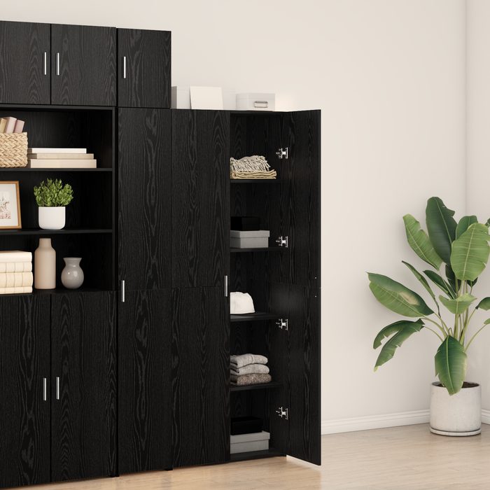Bufet Stejar Negru 70x42.5x185 cm Lemn ingineresc - WALTI WALTI