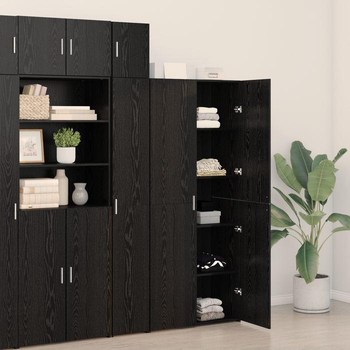 Bufet înalt Stejar negru 40x42.5x185 cm Lemn solid - WALTI WALTI