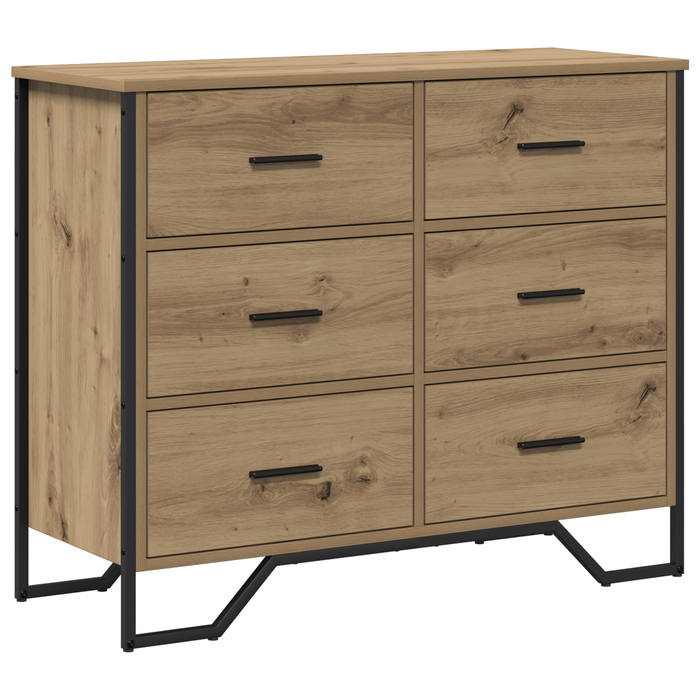 Comodă din Stejar Artizanal 91x35.5x74.5 cm Lemn Inginerizat - WALTI WALTI