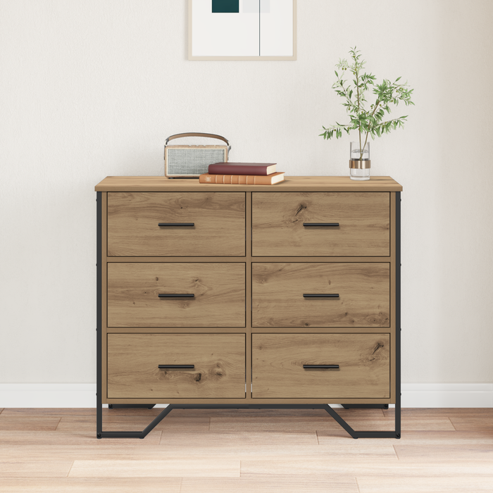 Comodă din Stejar Artizanal 91x35.5x74.5 cm Lemn Inginerizat - WALTI WALTI