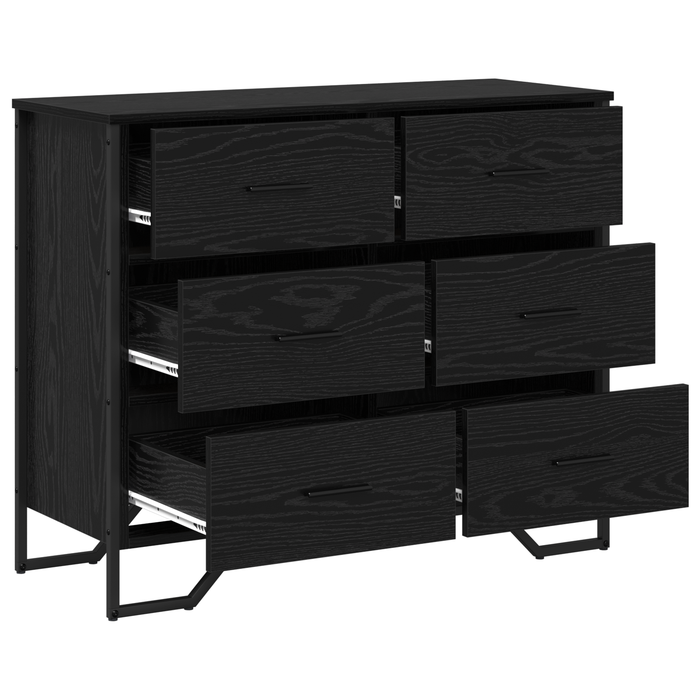 Comodă cu Sertare Stejar Negru 91x35.5x74.5 cm Lemn prelucrat - WALTI WALTI