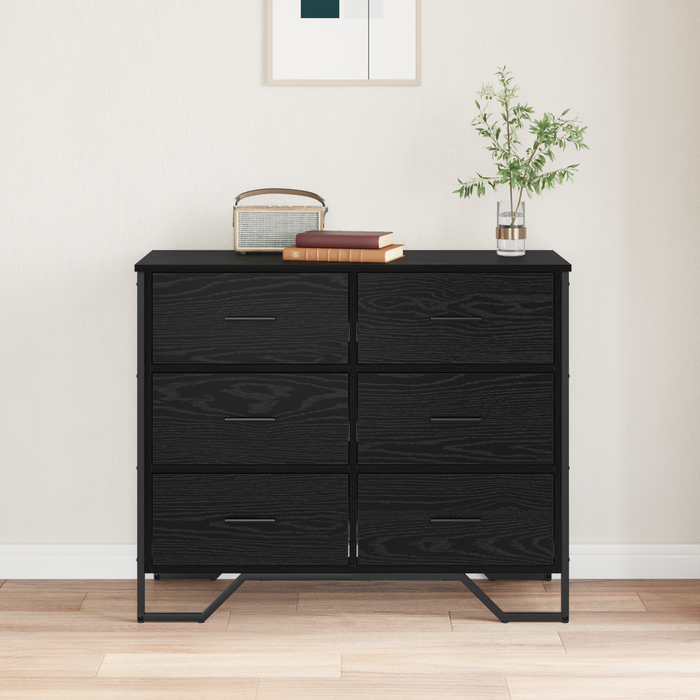Comodă cu Sertare Stejar Negru 91x35.5x74.5 cm Lemn prelucrat - WALTI WALTI