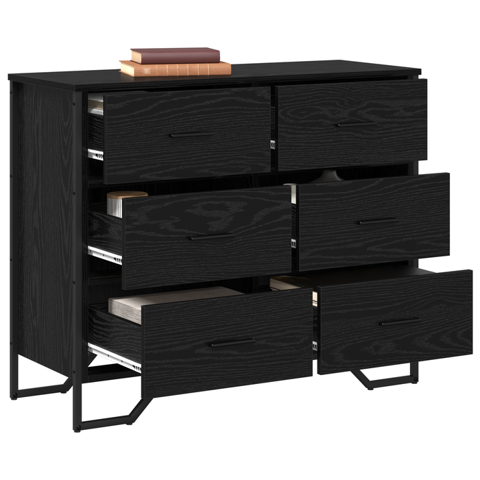 Comodă cu Sertare Stejar Negru 91x35.5x74.5 cm Lemn prelucrat - WALTI WALTI