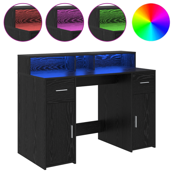 Biroul Black Oak 120x55x91 cm din lemn prelucrat - WALTI WALTI