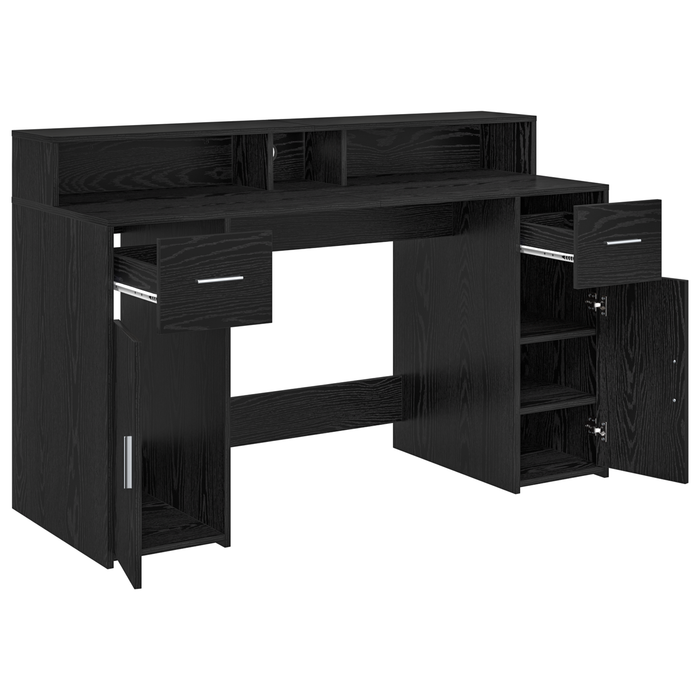 Birou Stejar negru 140x55x91 cm Lemn prelucrat - WALTI WALTI