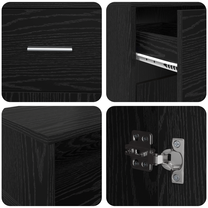 birou din stejar negru 160x55x91 cm lemn prelucrat - WALTI WALTI