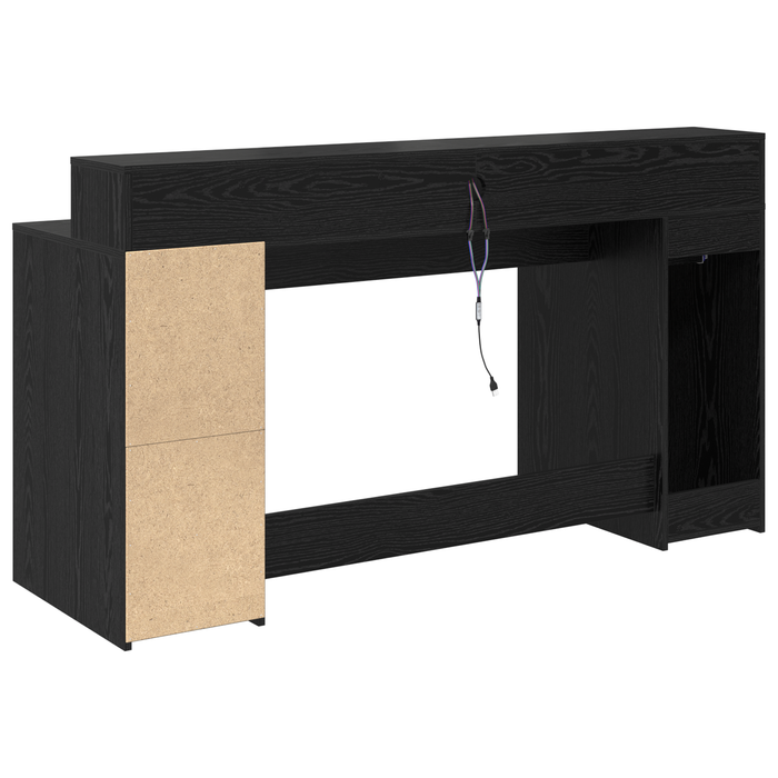 birou din stejar negru 160x55x91 cm lemn prelucrat - WALTI WALTI
