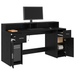 birou din stejar negru 160x55x91 cm lemn prelucrat - WALTI WALTI