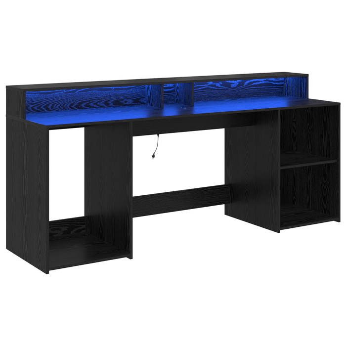 Birou Stejar negru 200x55x91 cm Lemn prelucrat - WALTI WALTI