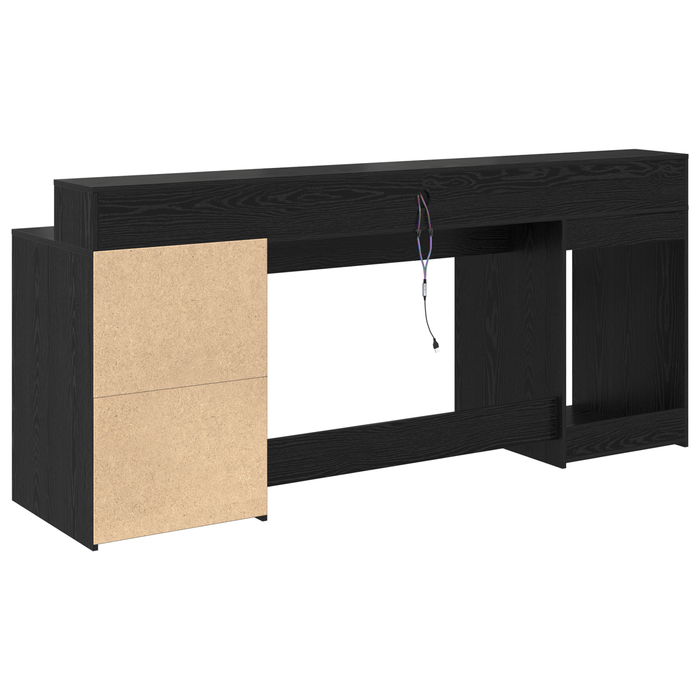 Birou Stejar negru 200x55x91 cm Lemn prelucrat - WALTI WALTI