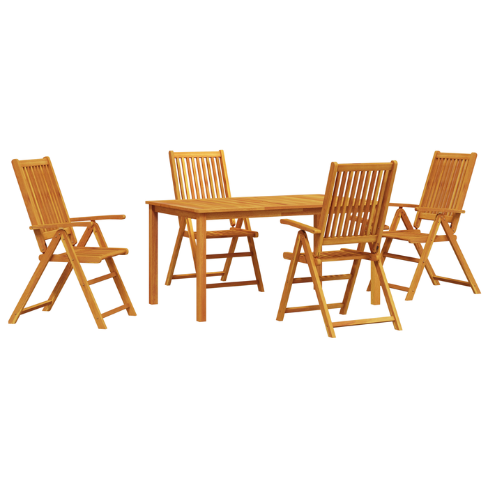 Set de dining pentru grădină din 5 piese din lemn masiv de acacia, pliabil - WALTI WALTI