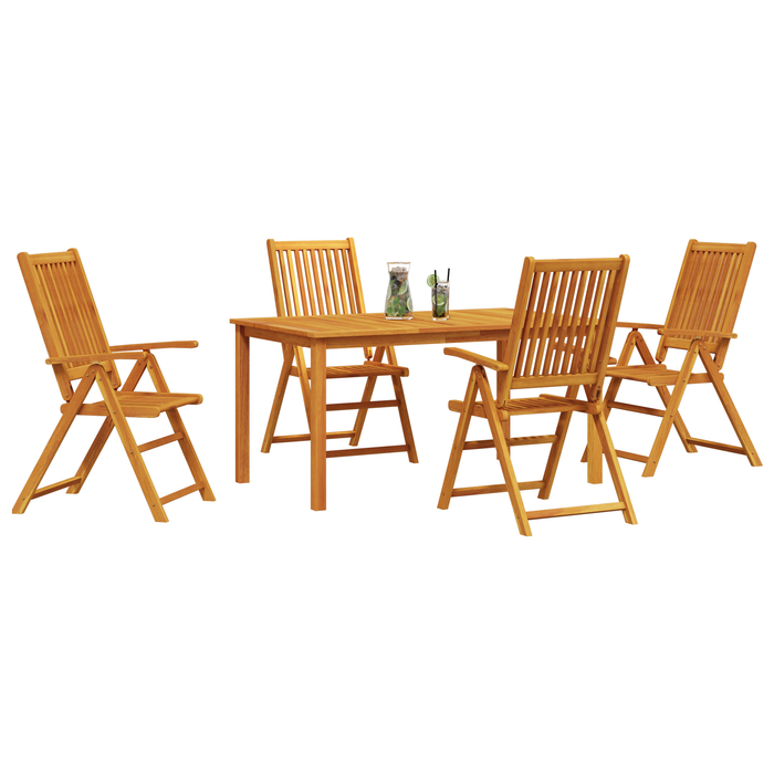 Set de dining pentru grădină din 5 piese din lemn masiv de acacia, pliabil - WALTI WALTI