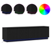 Cabinet TV cu led Stejar Negru 180 x 38 x 49 cm Lemn compozit - WALTI WALTI
