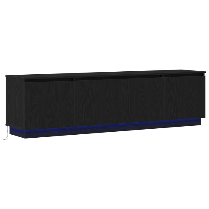 Cabinet TV cu led Stejar Negru 180 x 38 x 49 cm Lemn compozit - WALTI WALTI