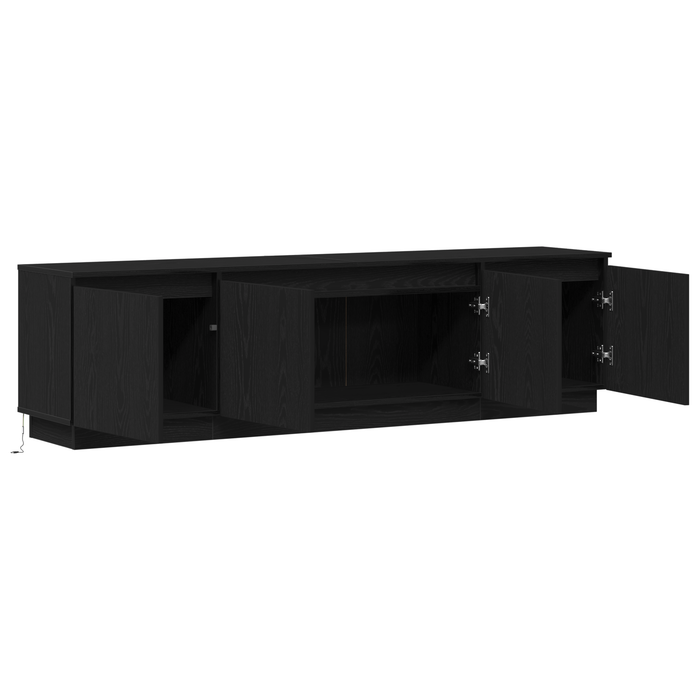 Cabinet TV cu led Stejar Negru 180 x 38 x 49 cm Lemn compozit - WALTI WALTI