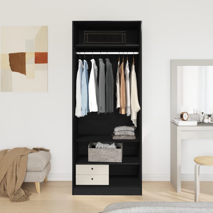 Dulap Stejar Negru Set de 2 Stejar negru Lemn prelucrat - WALTI WALTI